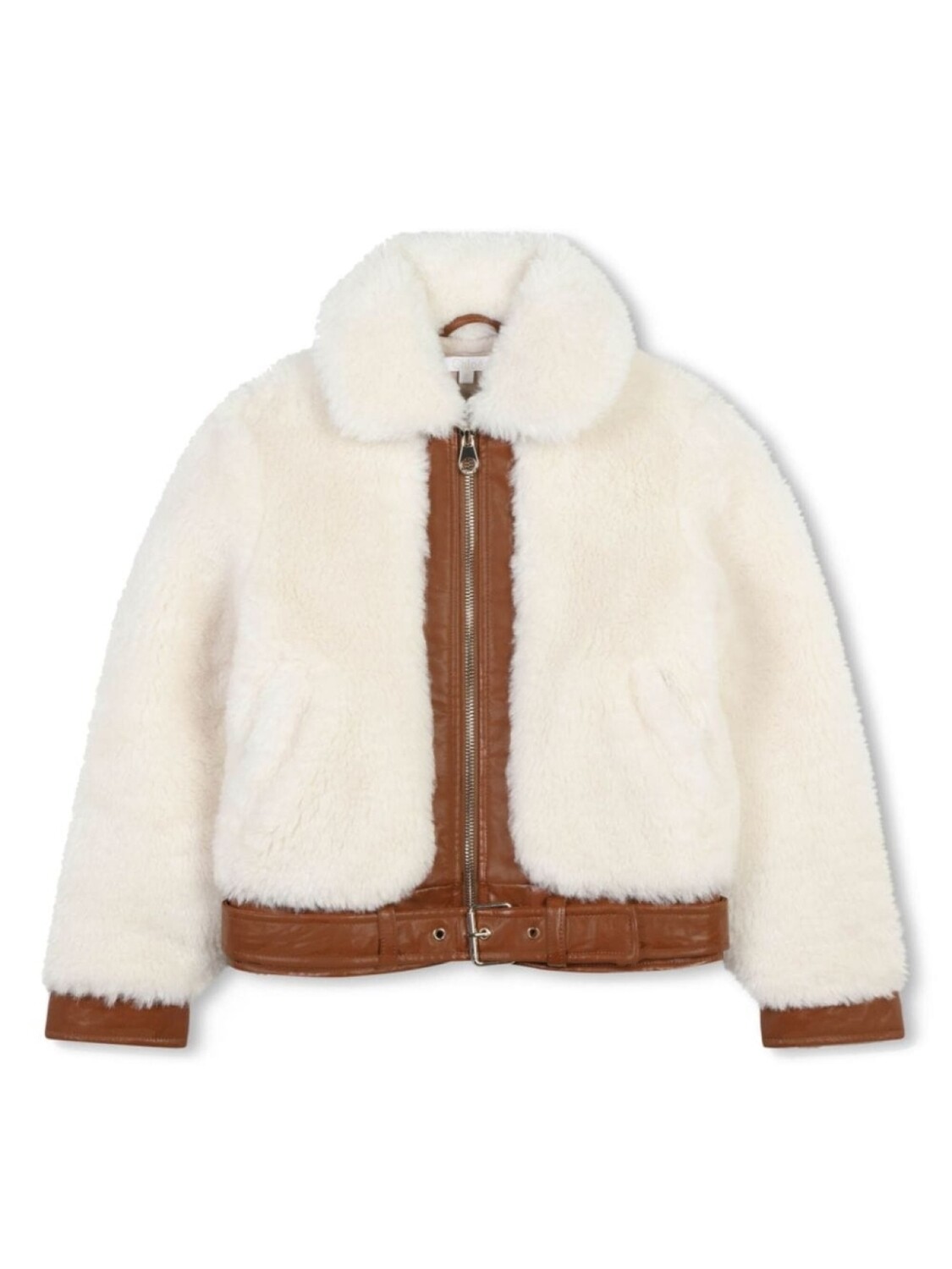 

Chloé Kids шуба из искусственного меха, белый