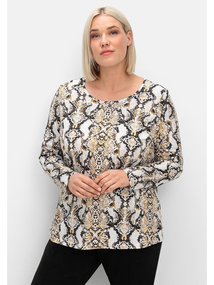 

Футболка sheego Langarmshirt, цвет beigefarben gemustert