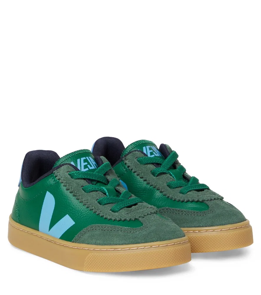 Кроссовки Volley из замши Veja Kids, зеленый