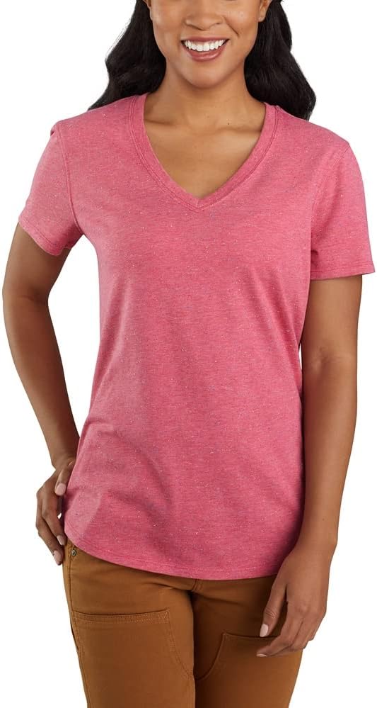 

Carhartt Women's 104406 Женская Футболка с V-образным вырезом и коротким рукавом, Rosewood Heather Nep