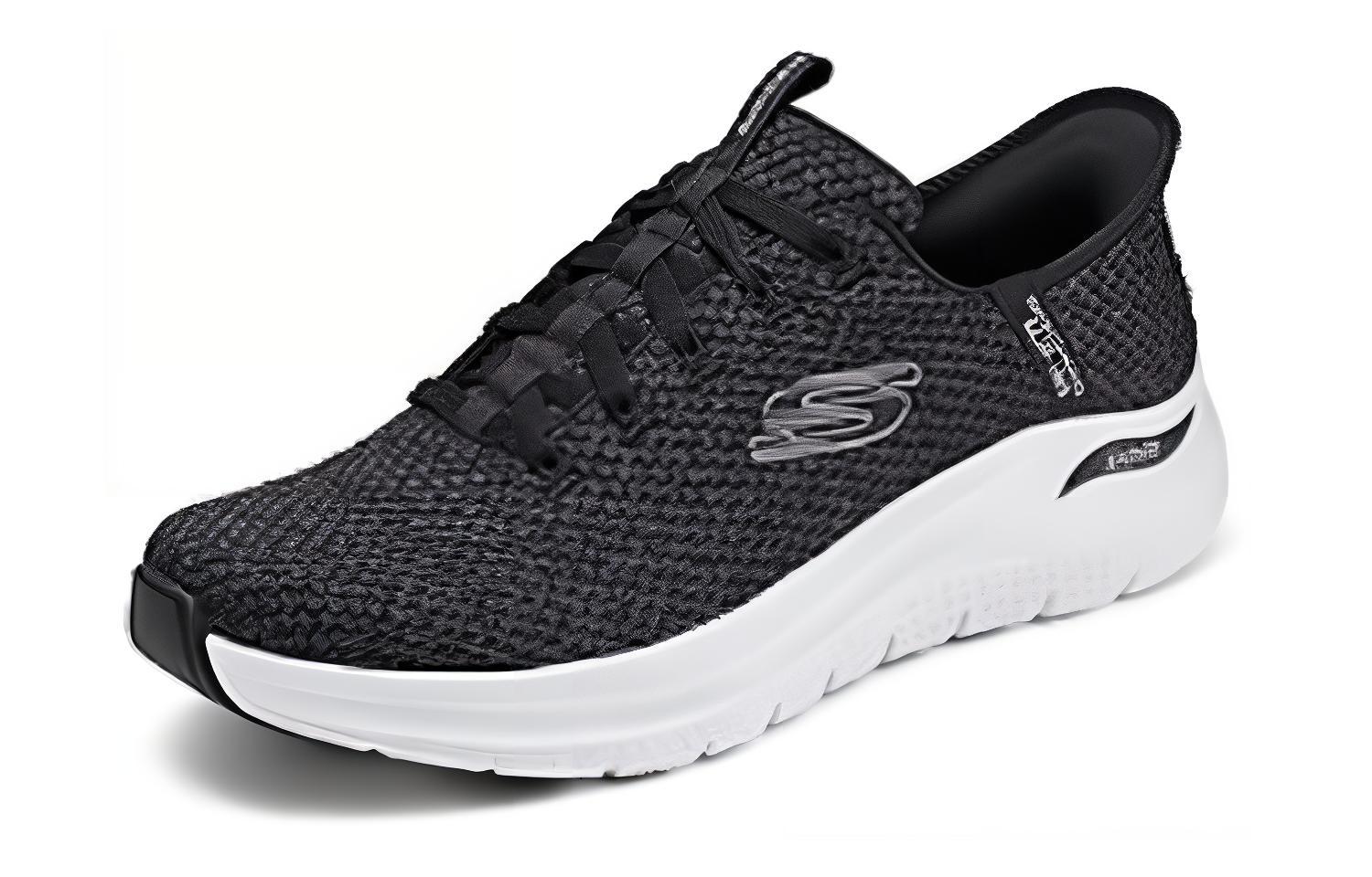 Skechers Низкие беговые кроссовки мужские черно-белые, цвет Black White — фото 3
