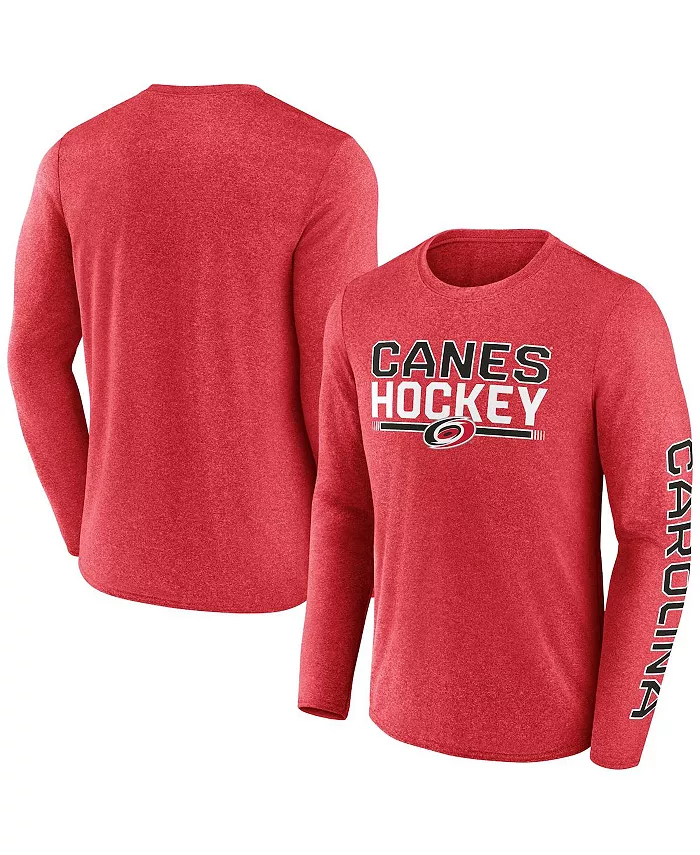 

Мужская футболка с длинным рукавом Heather Red Carolina Hurricanes Sweep Iconic Synthetic Fanatics