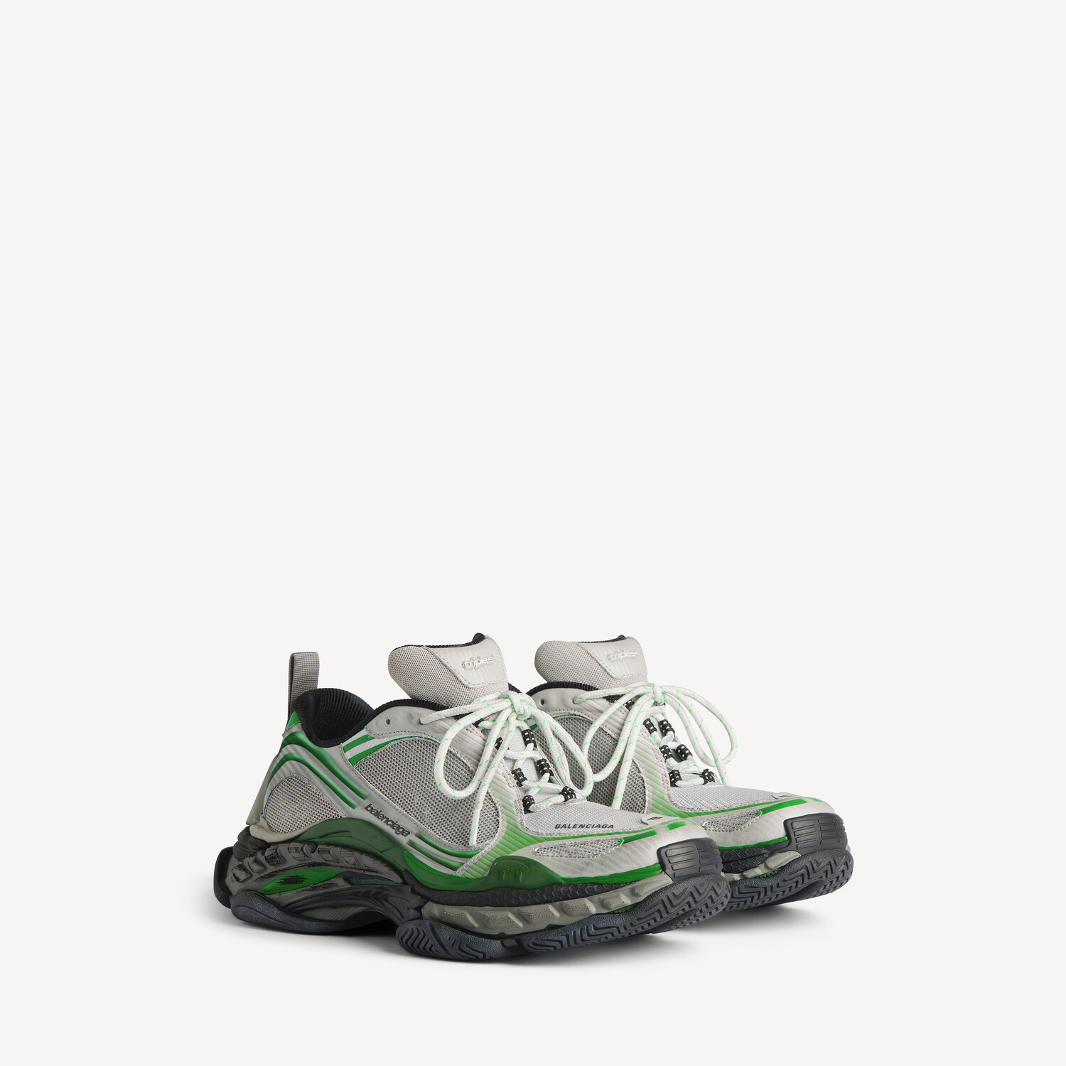 BALENCIAGA Мужские кроссовки Triple S.2 серо-зеленые — фото 2