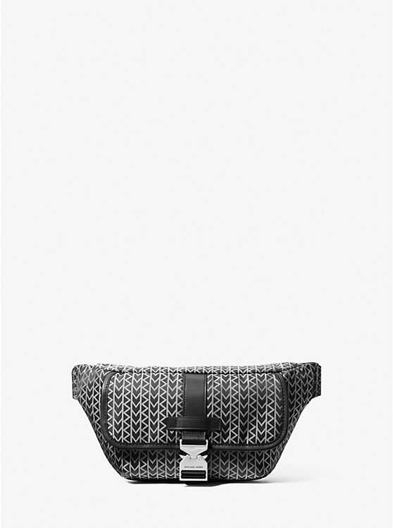 

Жаккардовая сумка-слинг с логотипом Eli mk2000 Michael Kors, черный