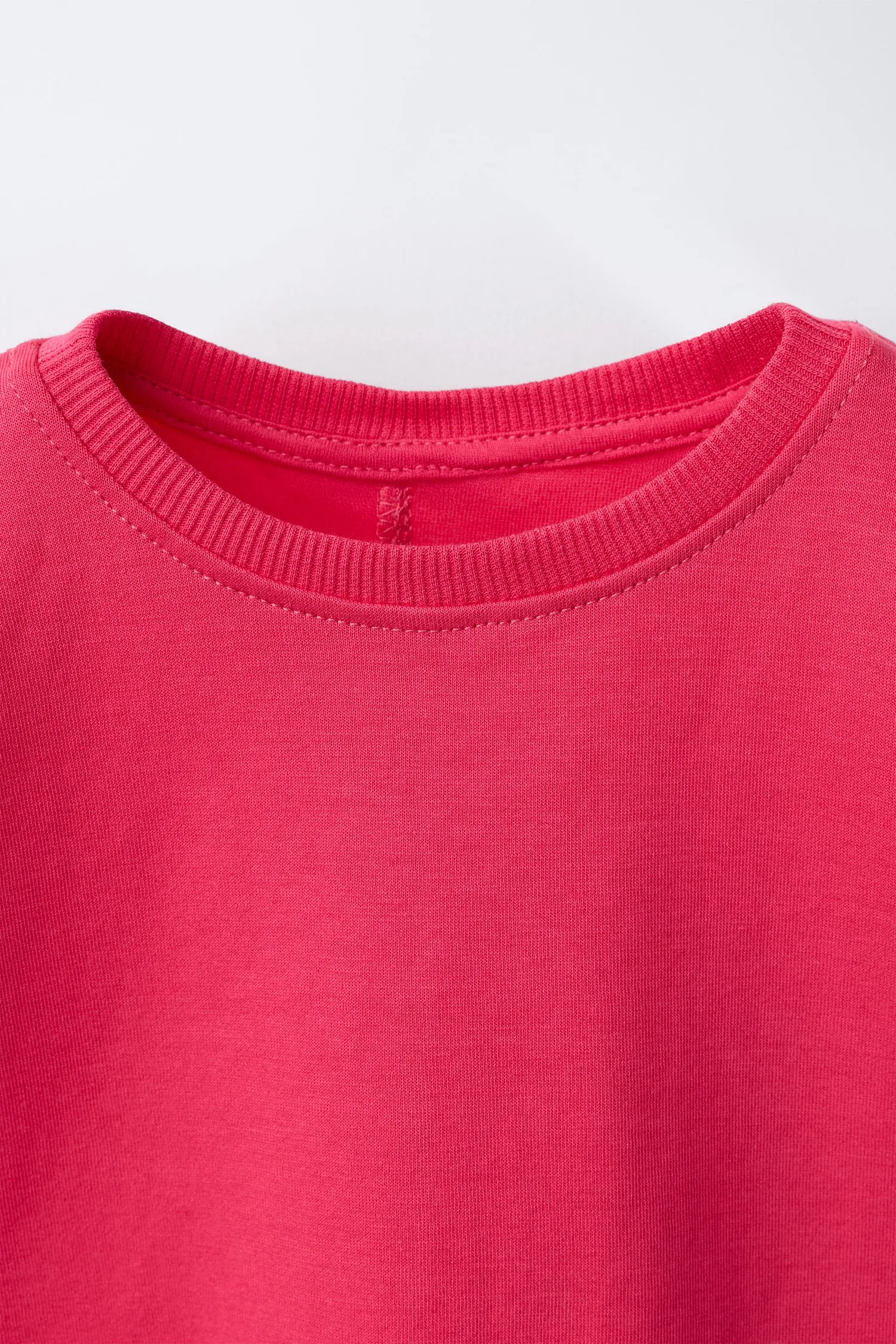 Zara Однотонная футболка из трикотажа — фото 3