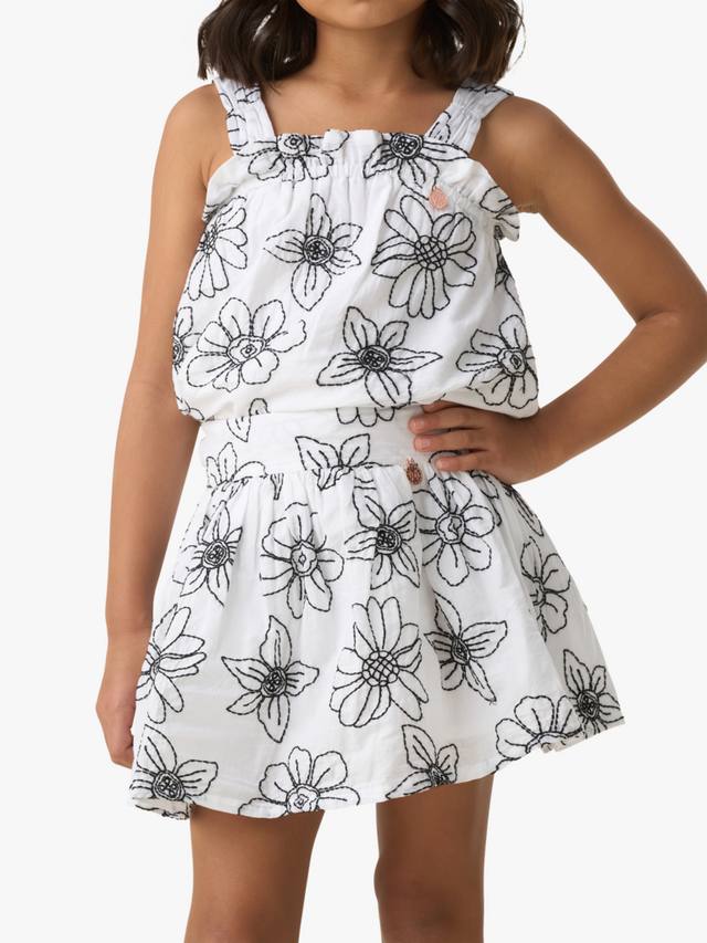 

Детская вышитая юбка-шорты Angel & Rocket, White/Black