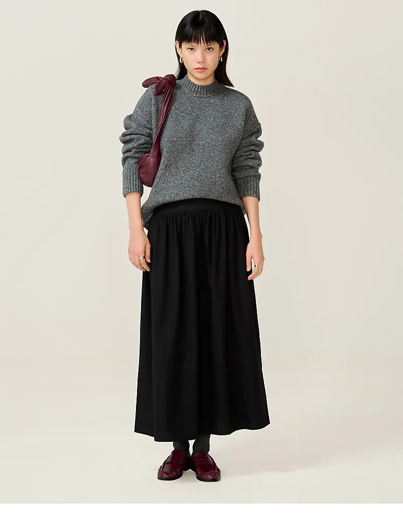 

Юбка миди с заниженной талией из хлопка Omnes Skirts Darcie черного цвета