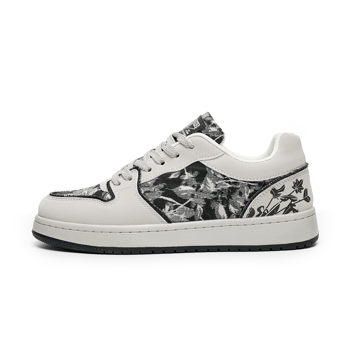 

LAZY BONS Низкие скейтерские кроссовки унисекс бело-черные, цвет White Black