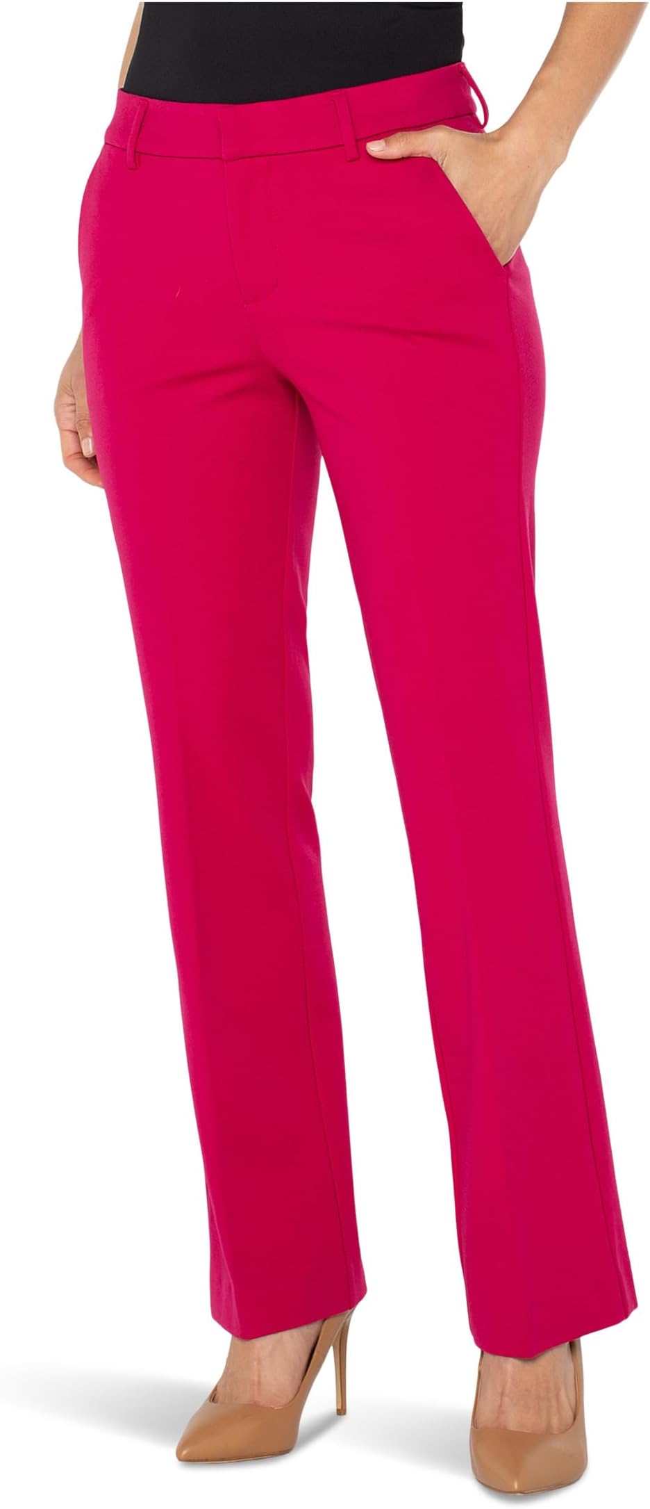 

Женские брюки-клеш Kelsey средней посадки из суперэластичного материала Ponte Liverpool Los Angeles, Star Ruby