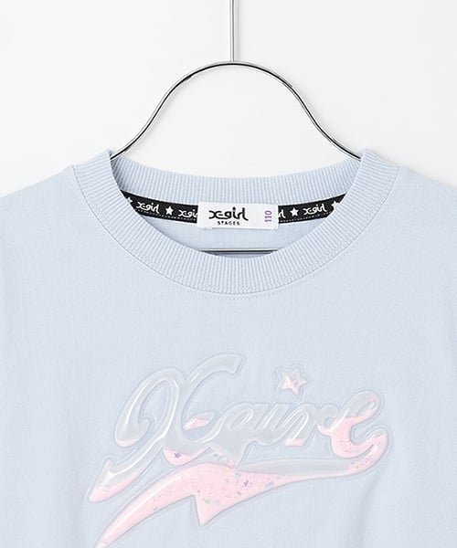 Футболка с длинными рукавами из ПВХ с логотипом X-girl Stages, Light Blue — фото 3