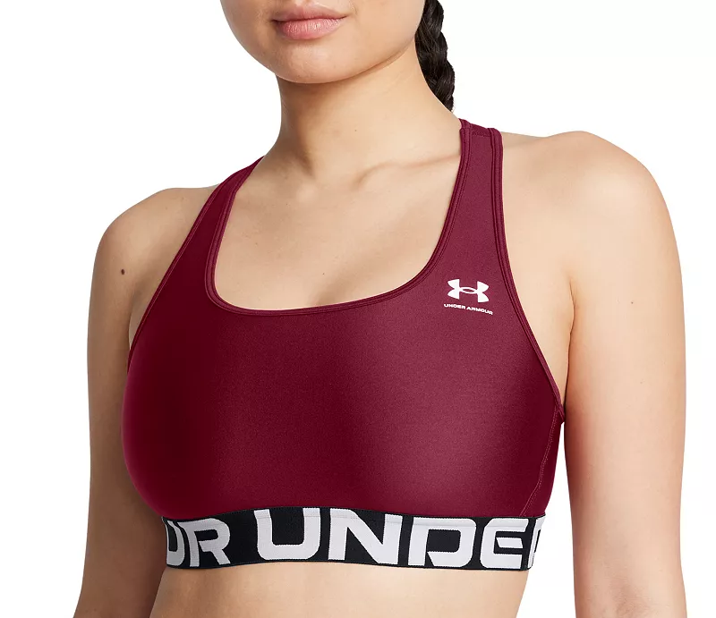 

Женский спортивный бюстгальтер с логотипом Under Armour HeatGear Mid, цвет Cardinal