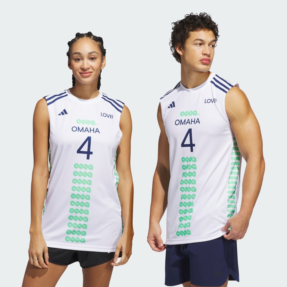

Спортивный топ Adidas x LOVB Wong-Orantes Jersey, цвет Cloud White/Team Navy/Green
