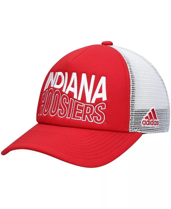 

Мужская малиновая, белая кепка Indiana Hoosiers Wave Foam Trucker Snapback Adidas, красный