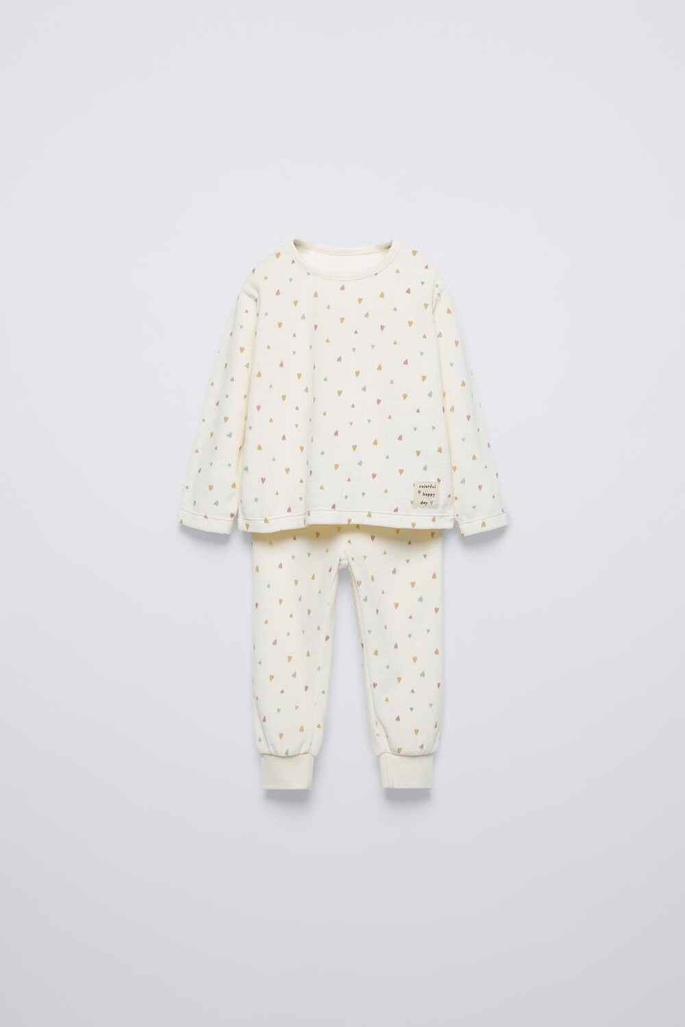

18 месяцев - 6 лет/пижама из велюра с сердечками ZARA, экрю