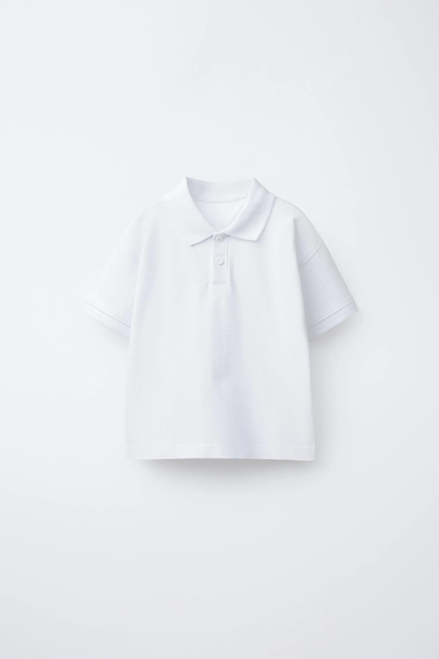 Однотонная рубашка-поло пике Zara, белый