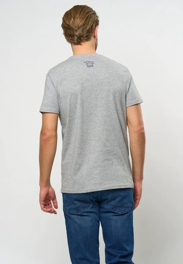 Футболка с принтом умарчибальда U.S. Polo Assn., Grey Melange — фото 3