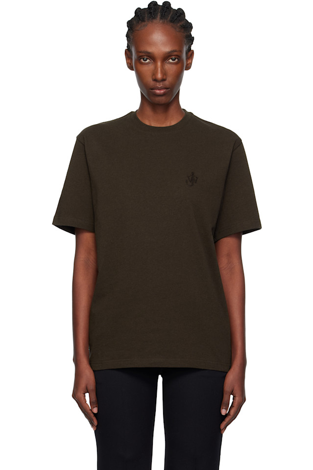 

Jw Anderson Футболка с вышивкой в виде коричневого якоря