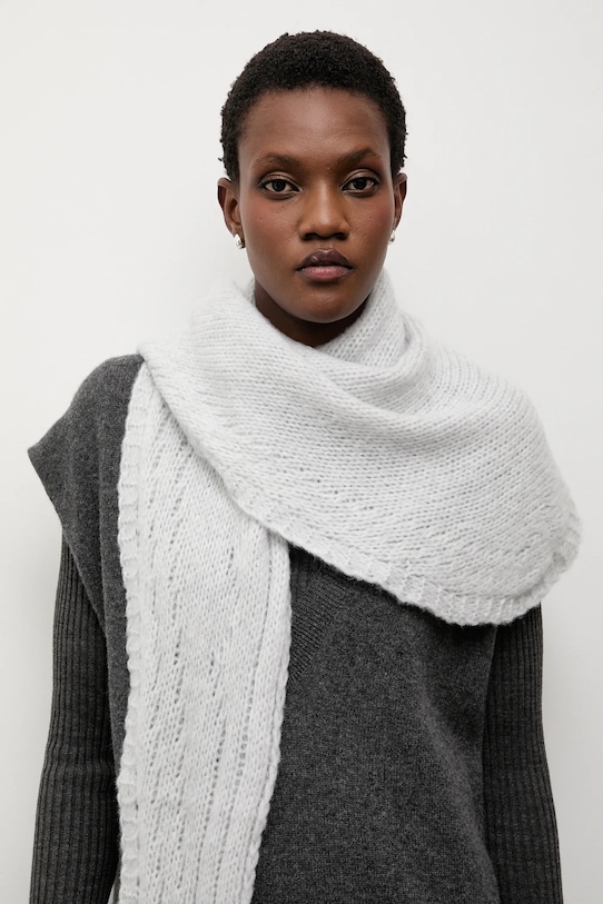 

Шарф из мериносовой шерсти Answear.Lab, серый