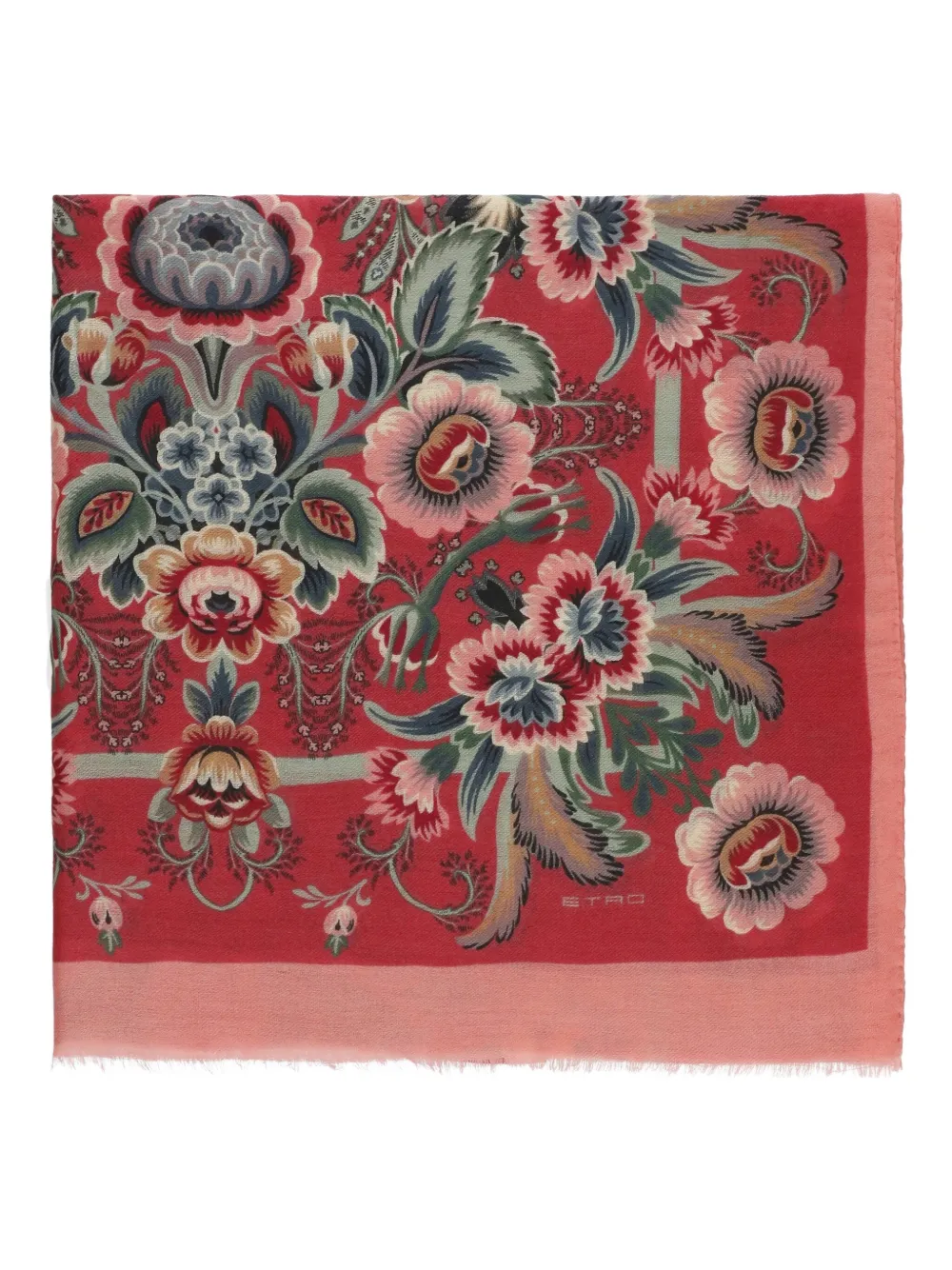 

Шарф с цветочным принтом Etro, красный