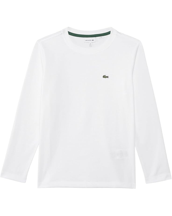 

Толстовка Lacoste Kids Long Sleeve Crew Neck Cotton T-Shirt, белый