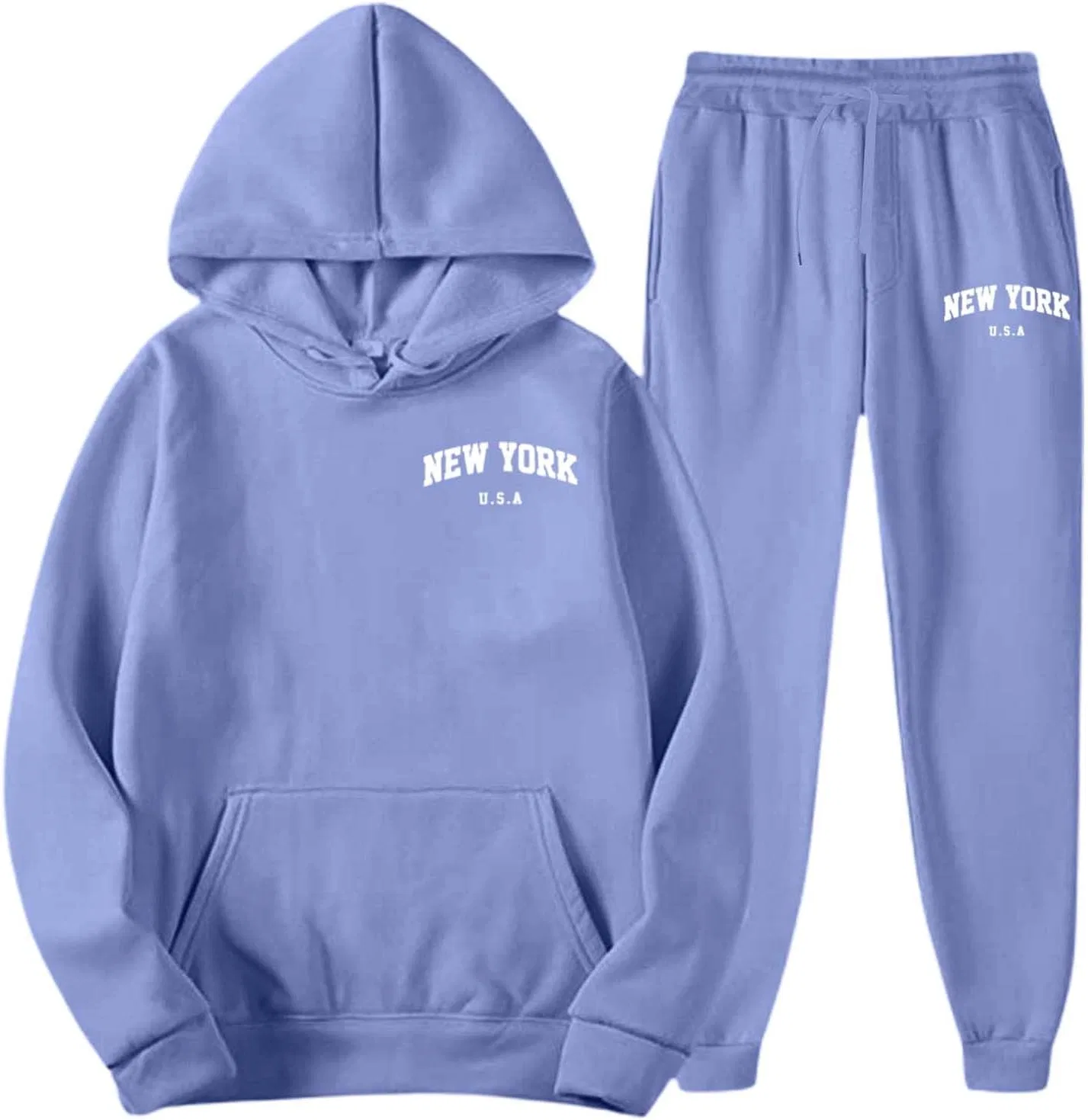Спортивный костюм из флиса, худи и джоггеры, Generic, Purple — фото 3