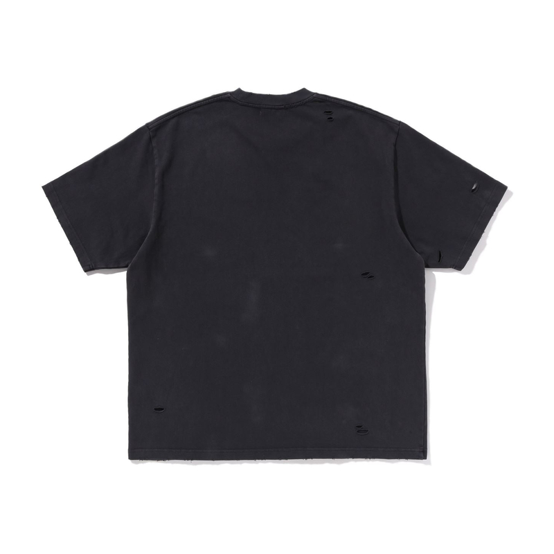 Футболка Bape Damaged Garment Dyed Relaxed Fit A BATHING APE, белый цвет IVX — фото 3