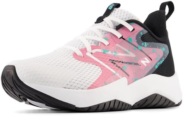 

Детские кроссовки New Balance Rave Run V2 на шнуровке (унисекс), белый/черный/розовый