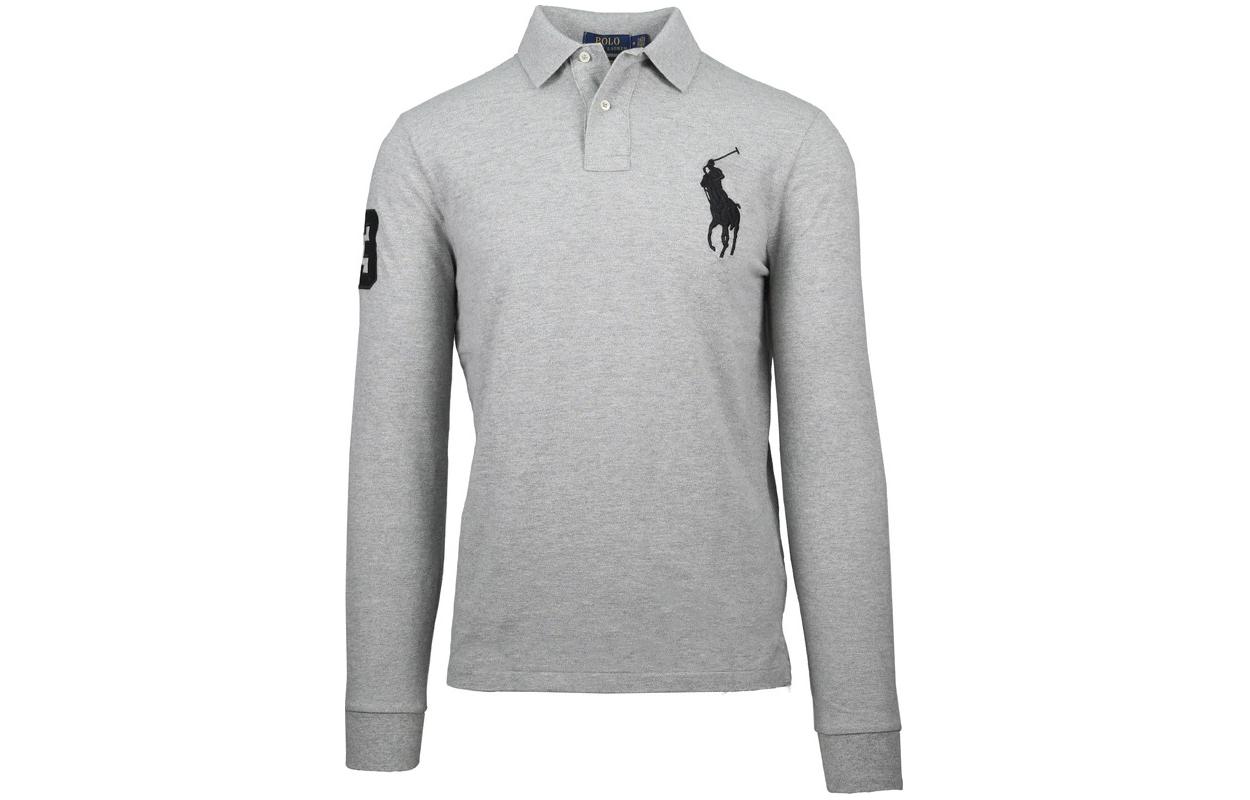 Футболка поло мужская серая Polo Ralph Lauren — фото 2
