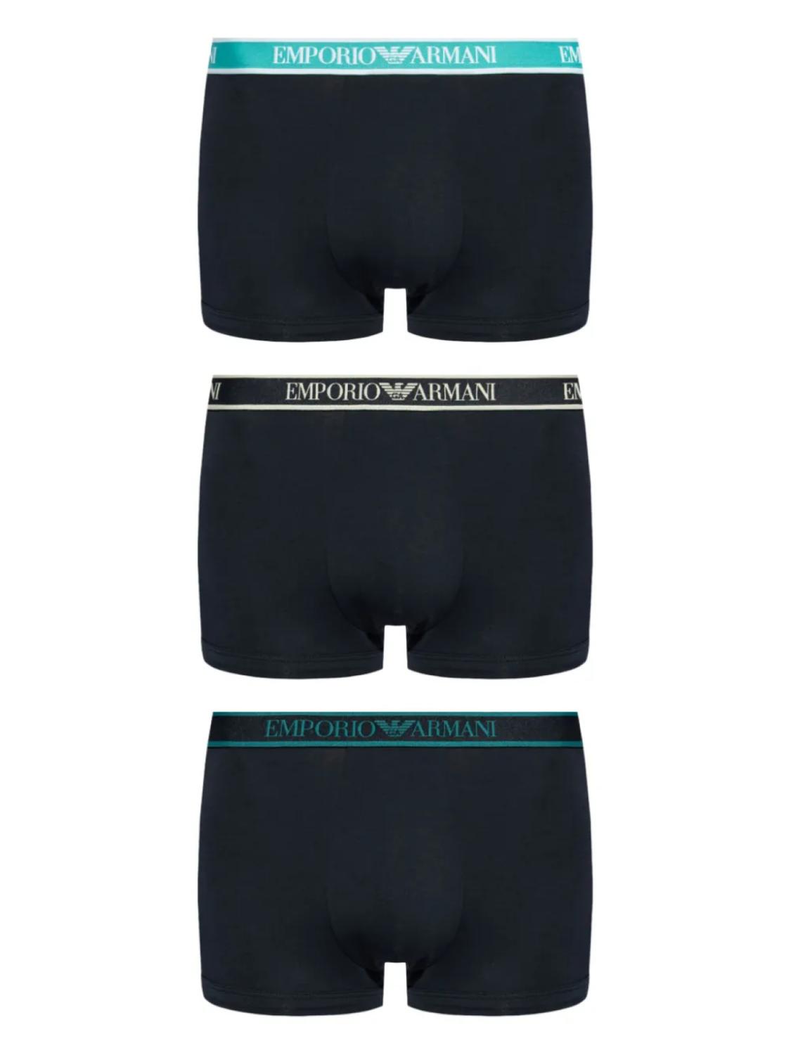 

Боксеры-трусы Emporio Armani с полосатым поясом (упаковка из трех шт.), черный