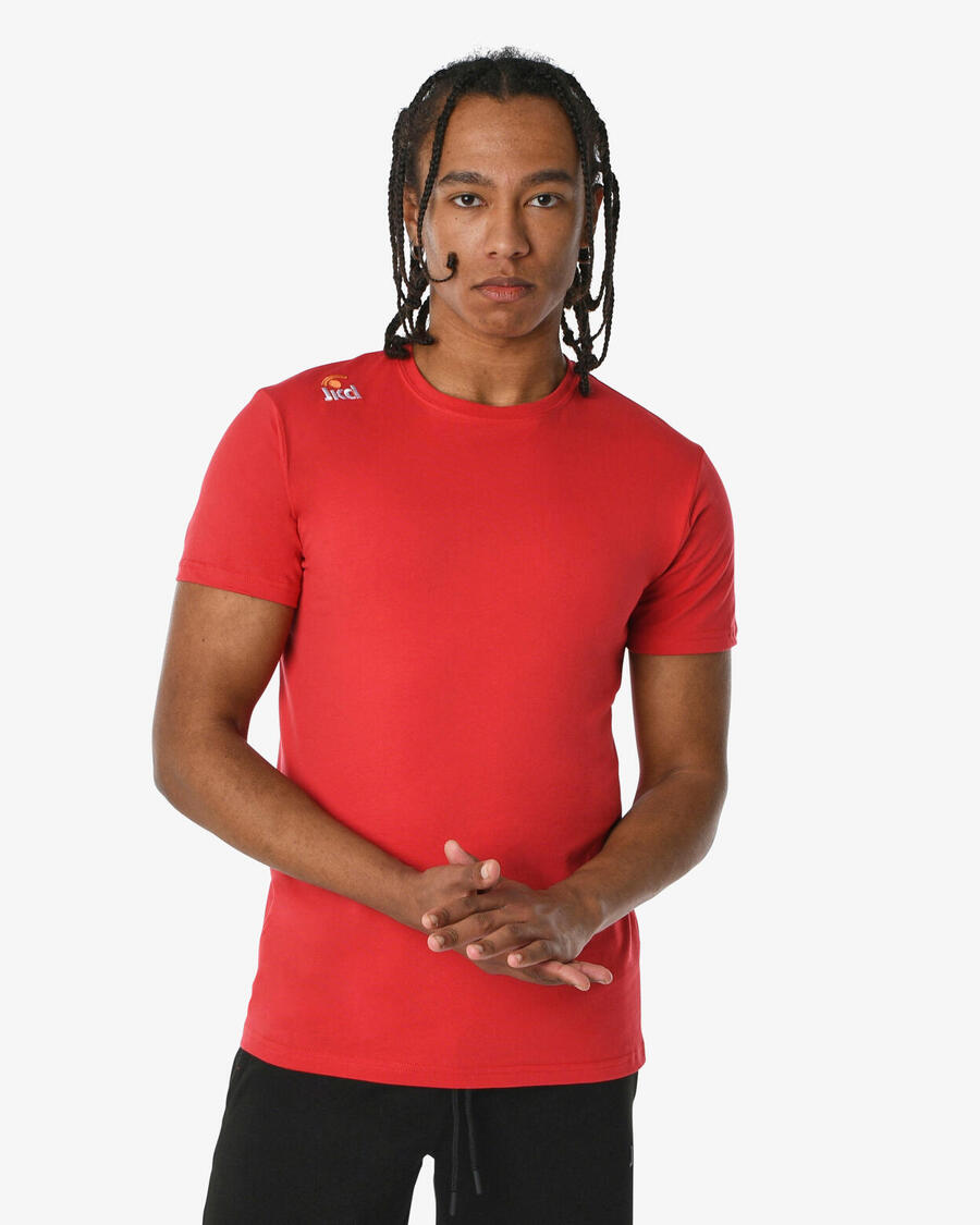 

JAKED Красная фитнес-футболка из хлопка для мужчин и женщин