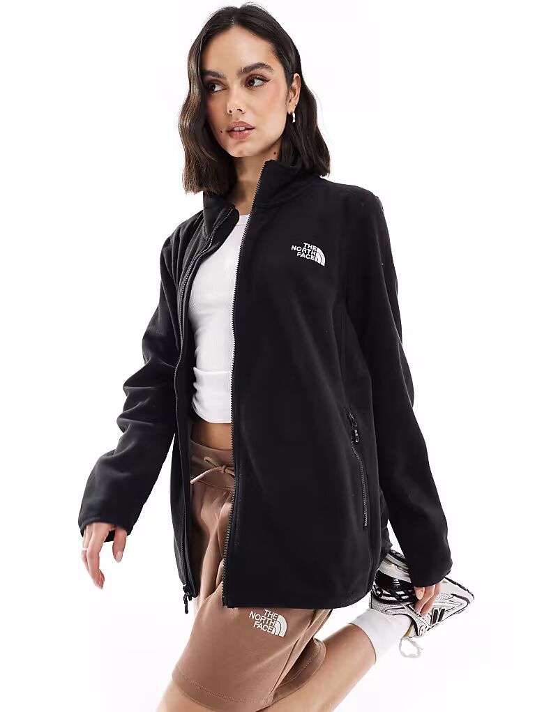 

Флисовая кофта North Face Plus размера 100 из ледникового материала с застежкой-молнией черного цвета