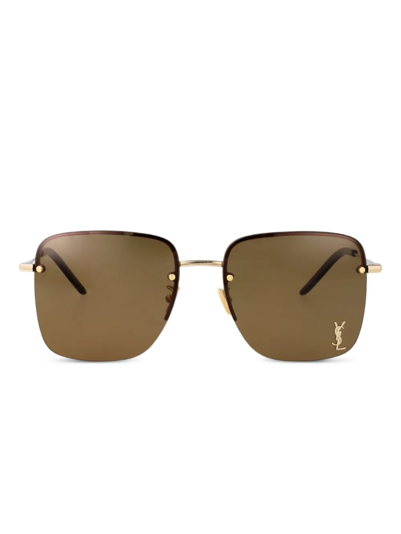

Saint Laurent Eyewear logo-plaque солнцезащитные очки, золотой