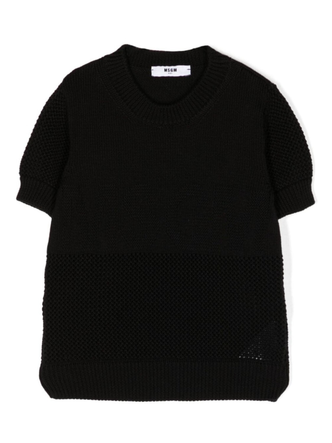 

Трикотажный топ с короткими рукавами MSGM Kids, черный