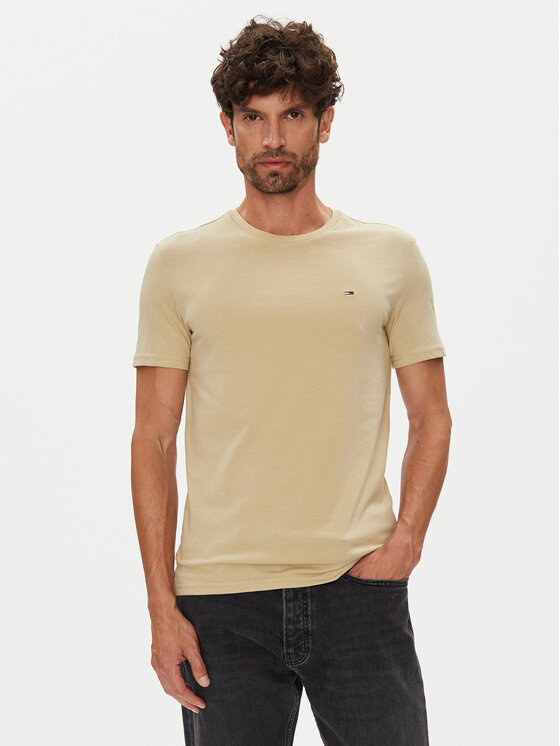 

Футболка slim fit Jaspe DM0DM20363 Tommy Jeans, бежевый