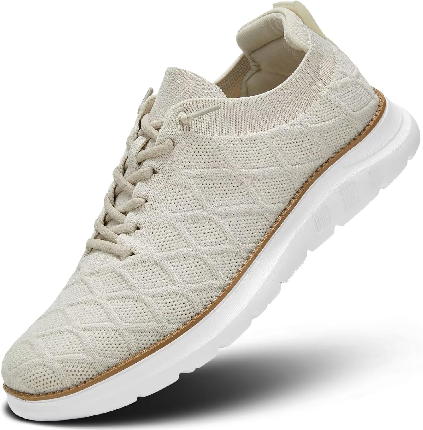 

Мужские повседневные оксфорды, модные сетчатые бизнес-кроссовки для прогулок, удобные, легкие с мягкой подошвой Mevlzz, бежевый