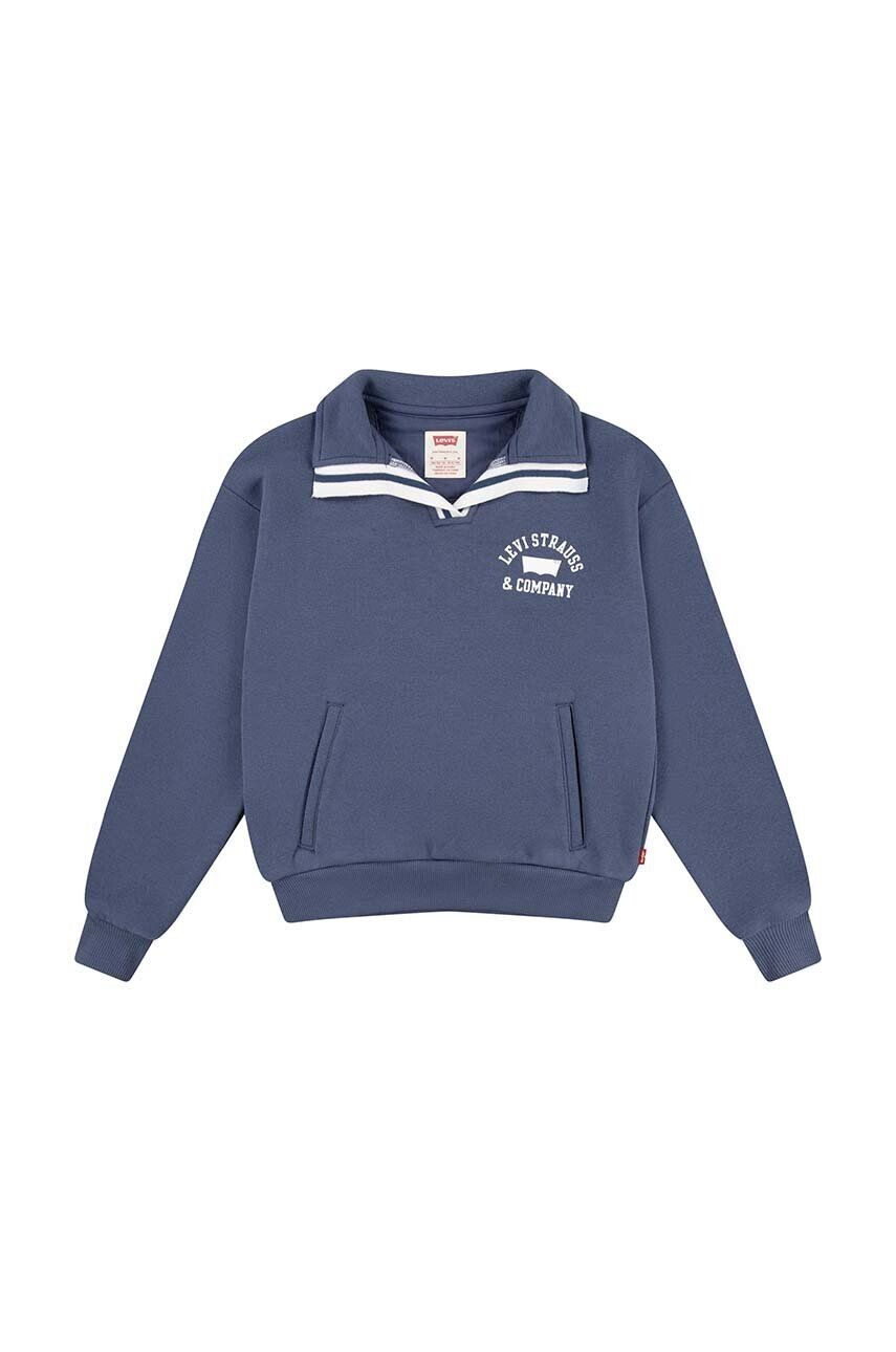

Детская толстовка Levi's COLLEGIATE LS COLLAR TOP, синий