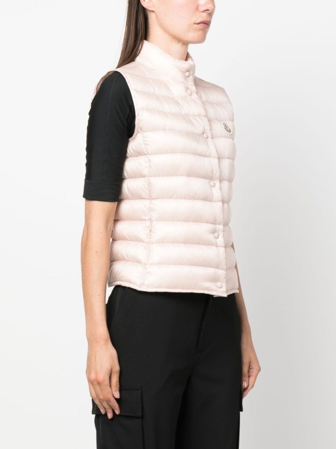 Moncler жилет Liane с нашивкой-логотипом, розовый — фото 3