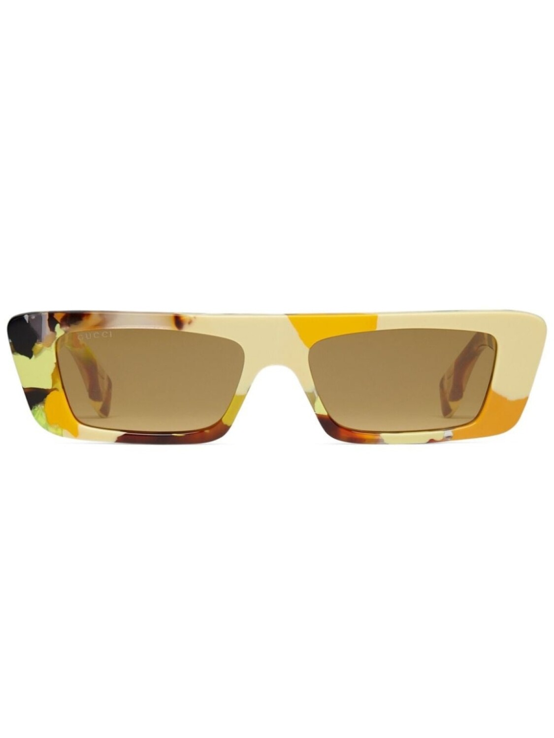 

Gucci Eyewear солнцезащитные очки в прямоугольной оправе, желтый