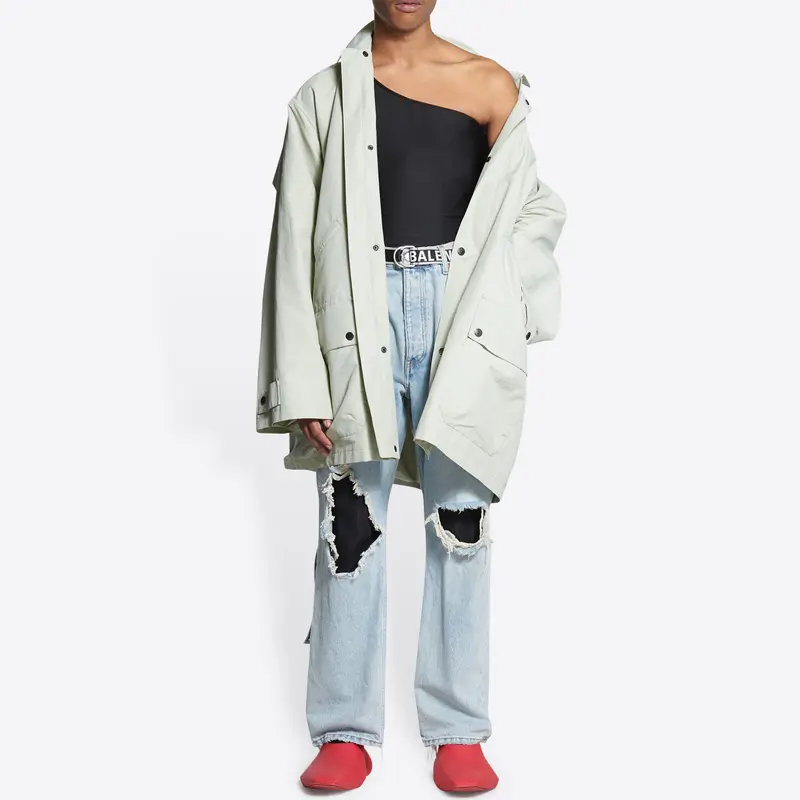 Пальто-парка мужское светло-бежевое Balenciaga, светло-бежевый — фото 3