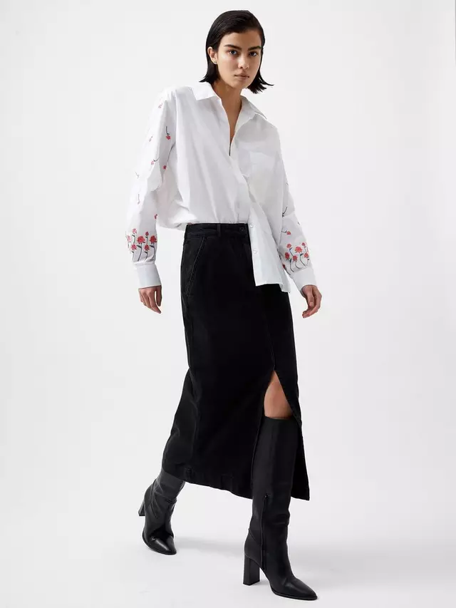 

Рубашка French Connection Rhodes Floral Embroidered, цвет white/multi