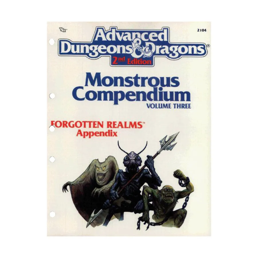 

Компендиум Чудовищных Забытых Королевств, Приложение №1, Advanced Dungeons & Dragons (2nd Edition) - Monstrous Compendiums, Miscellaneous & Accessories