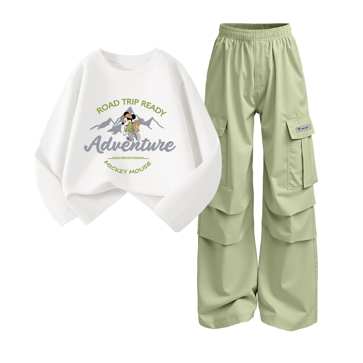 

Повседневный спортивный комплект из 2 предметов для детей 3-7 лет Disney, белый/зеленый