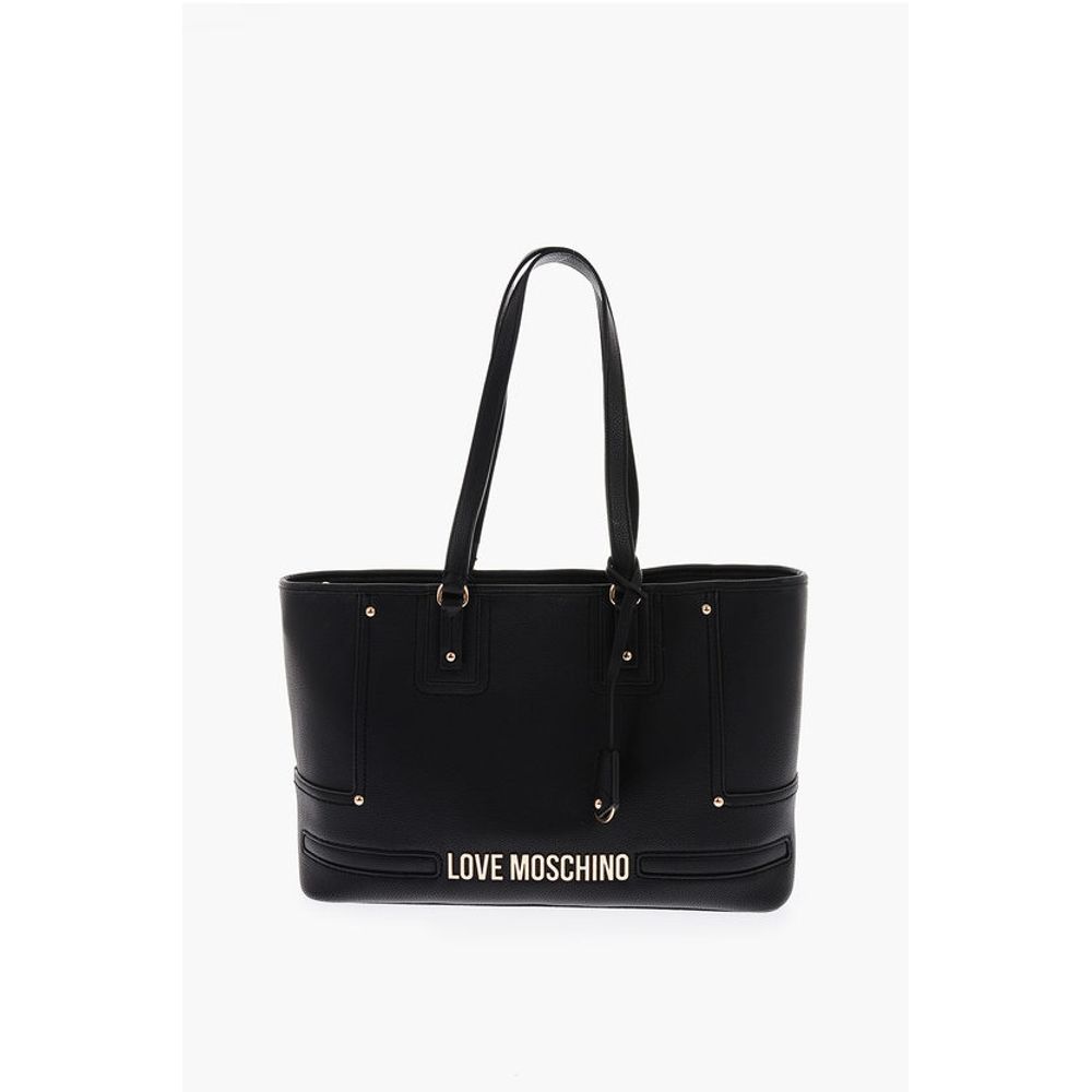 

Сумка-тоут LOVE из текстурированной искусственной кожи с тисненым логотипом Moschino, Black