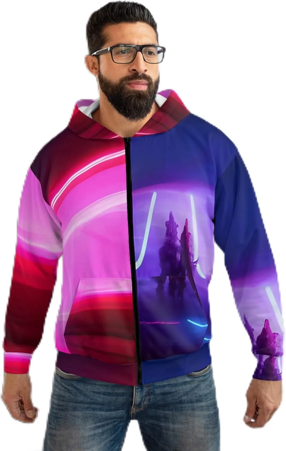 

Лазерный таг унисекс худи с принтом AOP