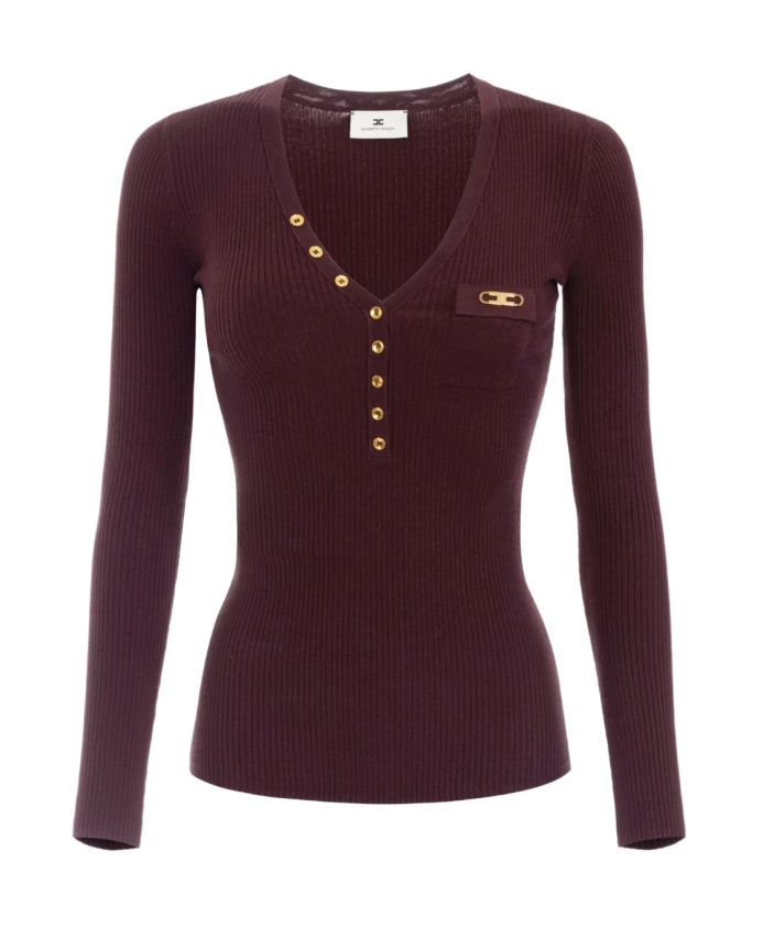 

Бордовая толстовка осень-зима 2025 Elisabetta Franchi, красный