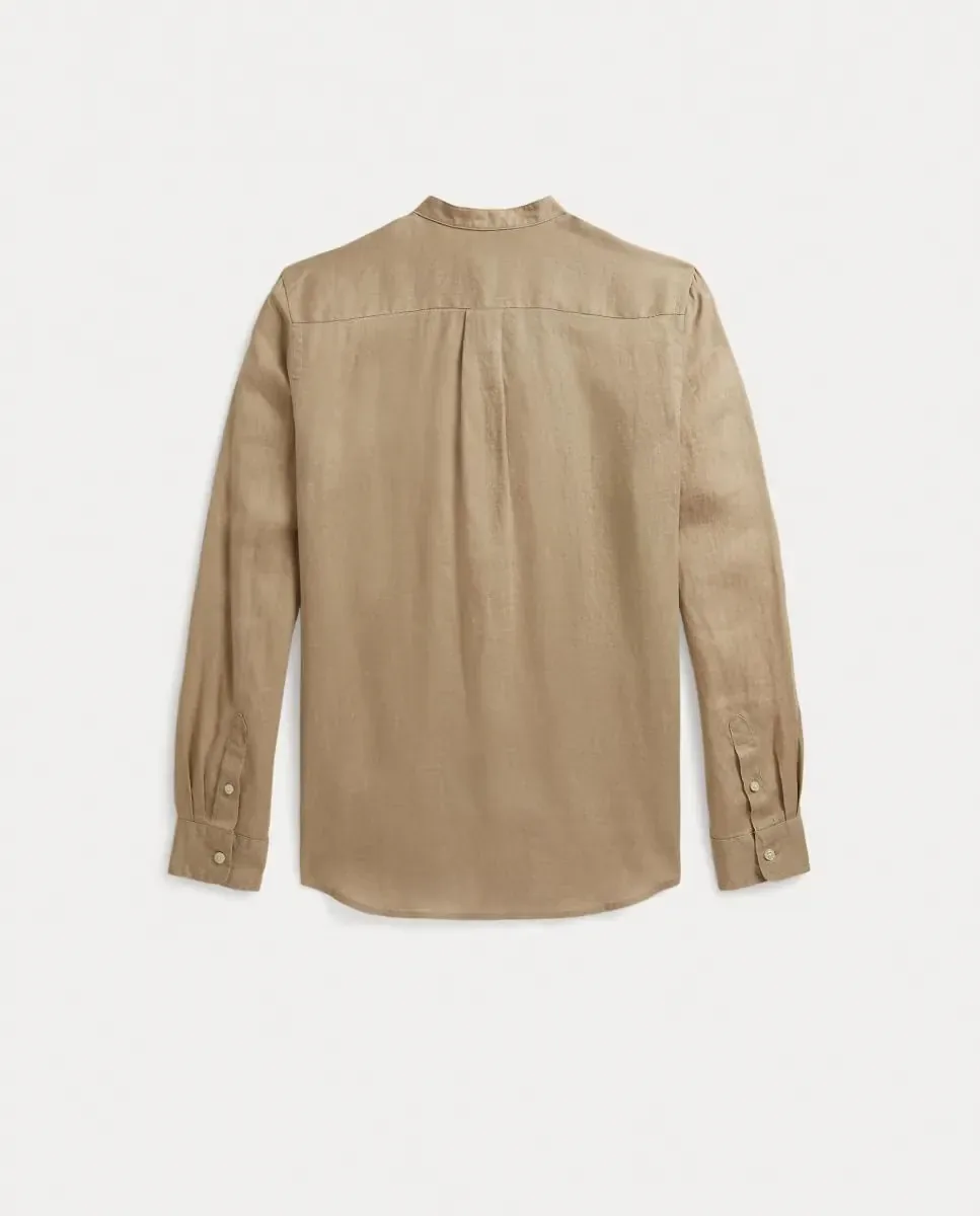 Детская льняная рубашка с вышитой лошадью Polo Ralph Lauren, Caramelo — фото 2