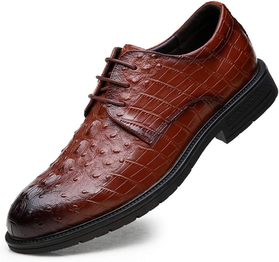 

Мужские кожаные деловые туфли, свободные шнурованные туфли Captain Jack для работы на улице, работы, вечеринок, банкетов, обувь для торжеств, коричневые-43/UK 8.5/US 9 Grvpm