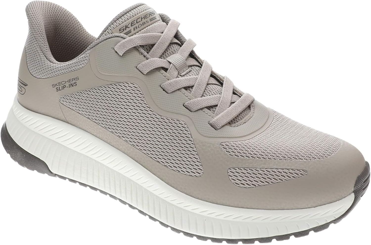 Мужские слипоны Skechers без рук - Bobs Sport Squad Chaos 4, Dark Taupe — фото 2