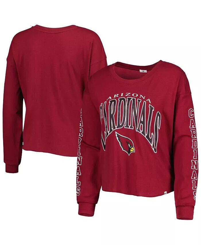 

Женская укороченная футболка с длинным рукавом Cardinal Arizona Cardinals Skyler Parkway '47 Brand