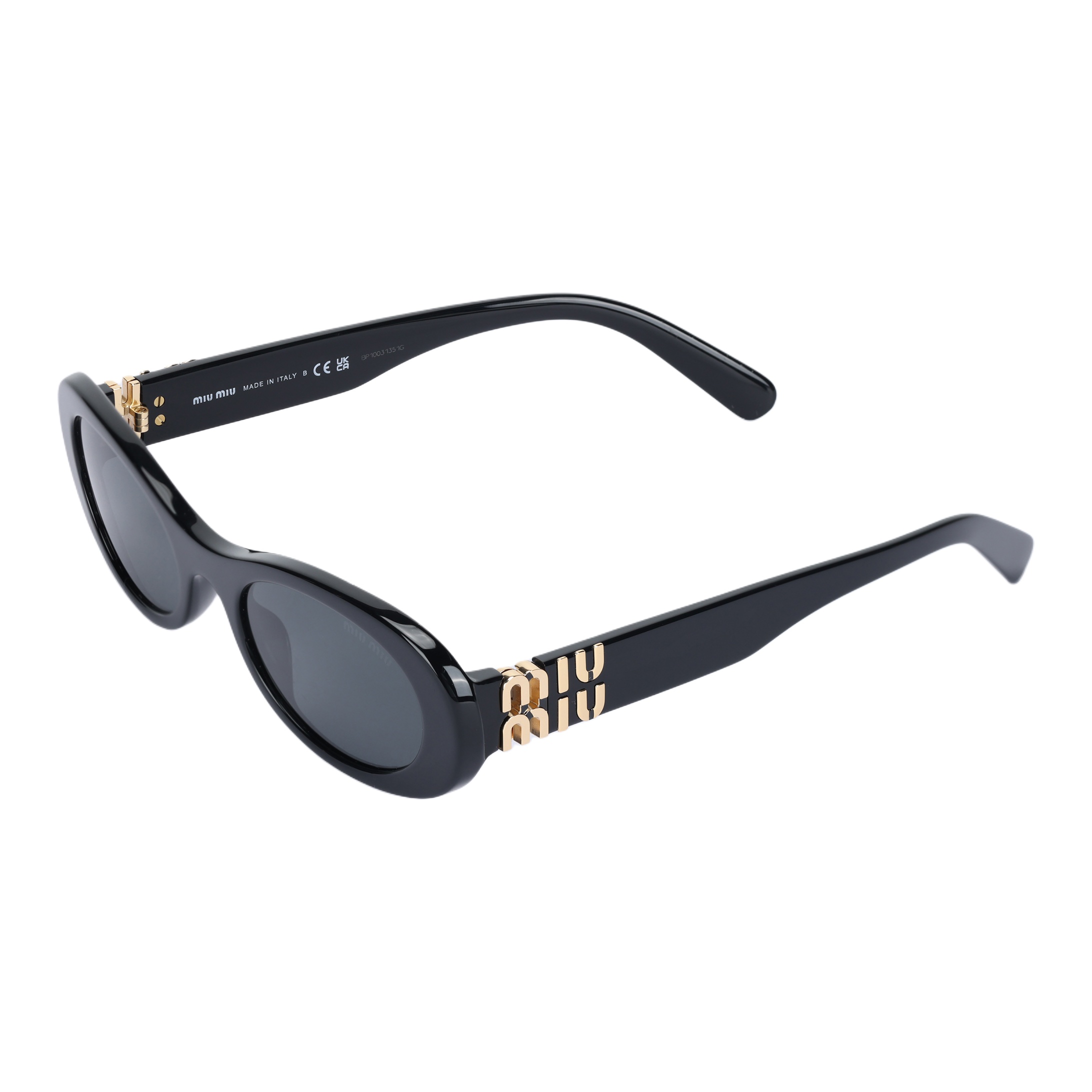 

MIU MIU Солнцезащитные очки Miu Glimpse с овальной оправой, Black